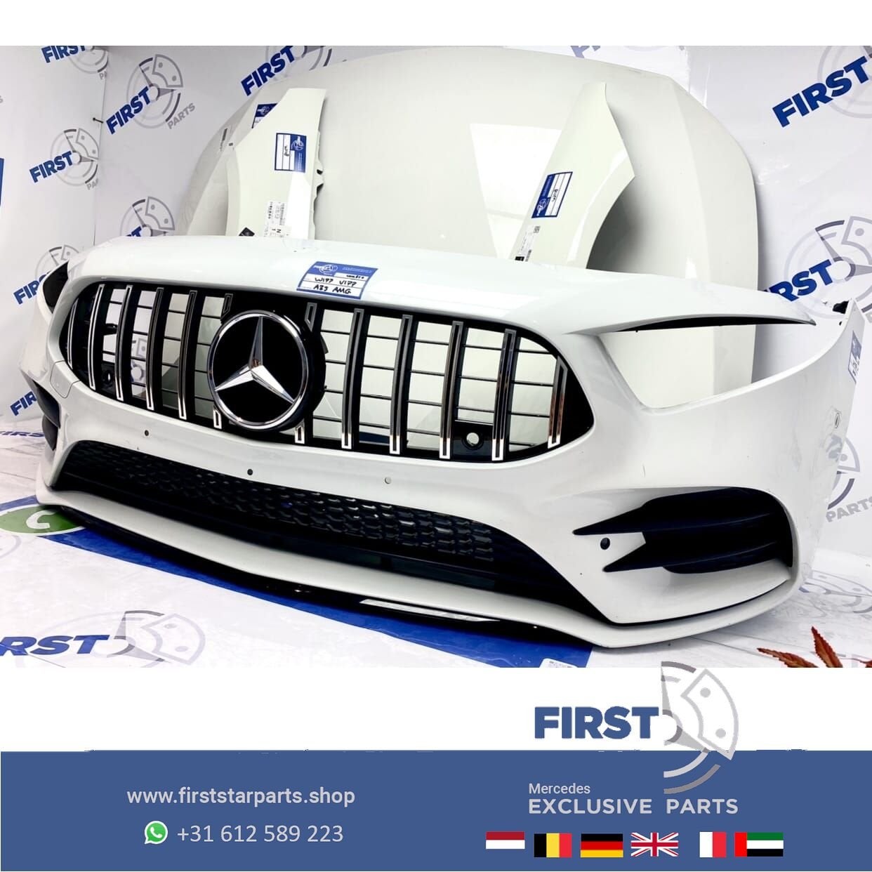 W177 V177 GT A35 AMG LINE VOORKOP WIT Mercedes A Klasse 2018, Gebruikt, -, Voor, Ophalen of Verzenden