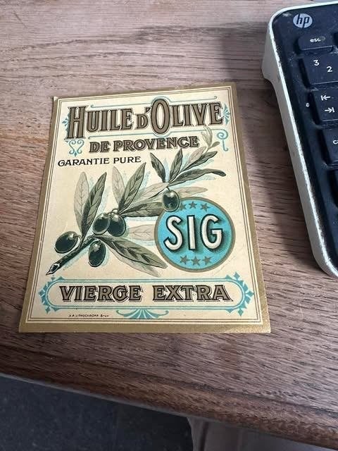 étiquette étiquette huile d'olive de Provence, Enlèvement ou Envoi