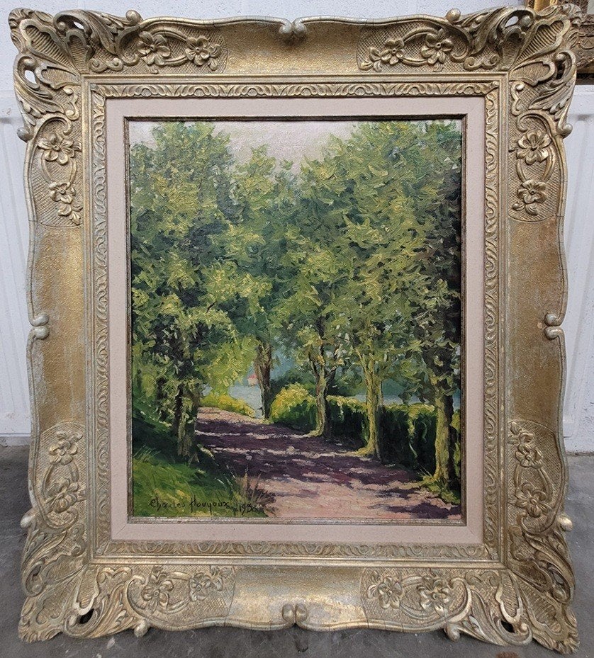 Charles HOUYOUX, Sur les bords du Lac de Genval, Enlèvement ou Envoi, Peinture à l'huile, Paysage, Toile