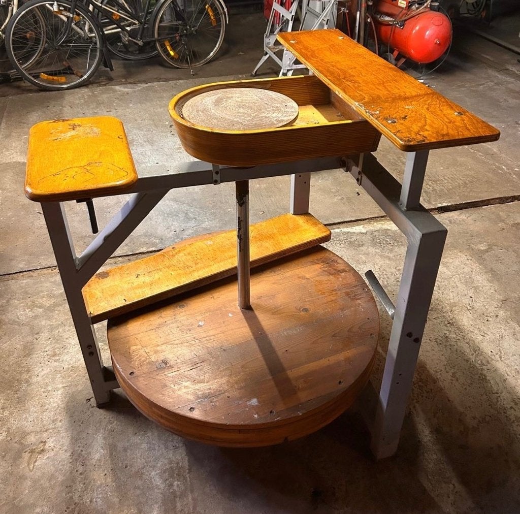 Pottenbakken draaischijf, Ophalen, Gebruikt