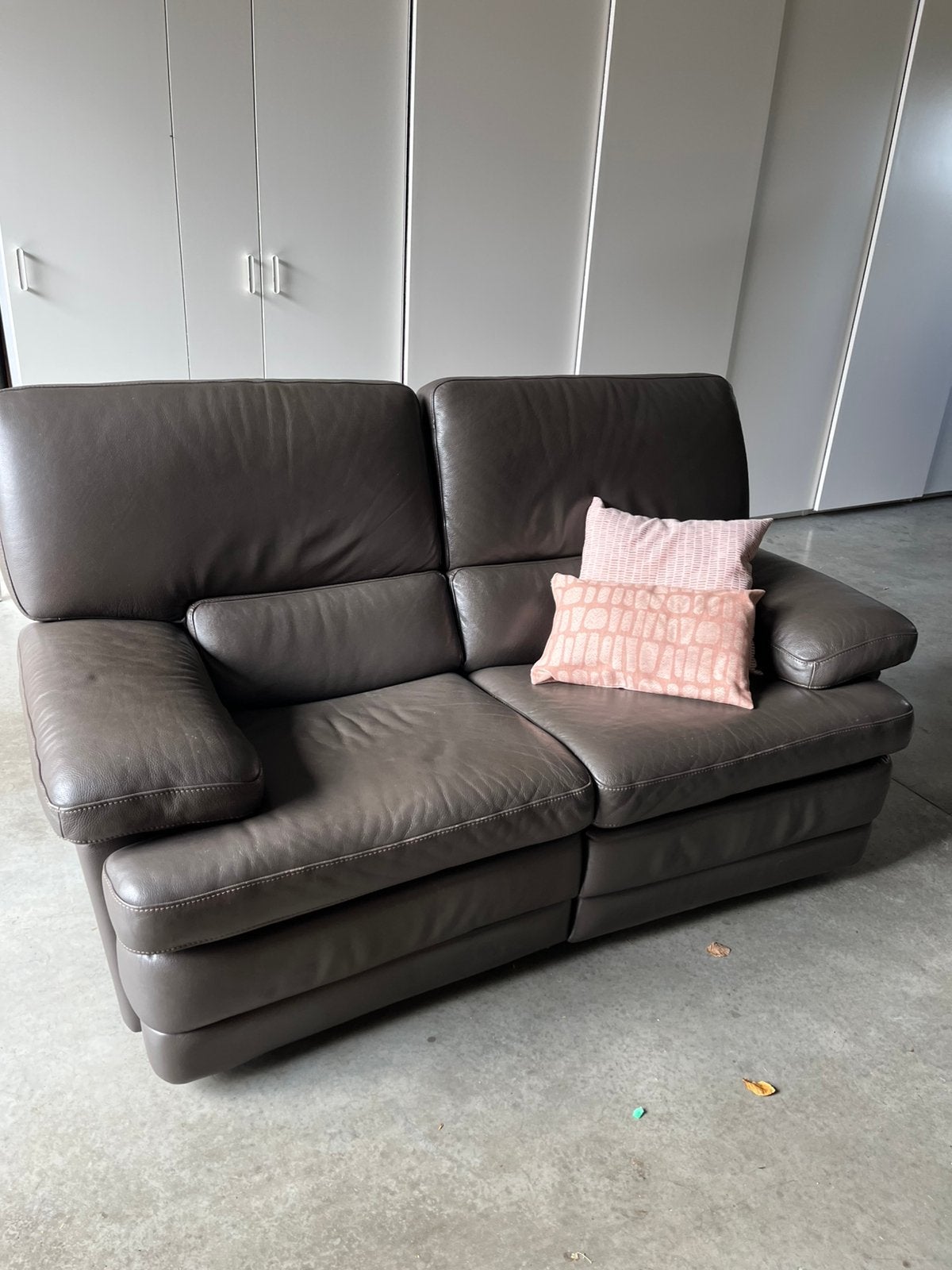 Relaxzetel, br 170, antraciet, leer., Enlèvement, Utilisé, Cuir