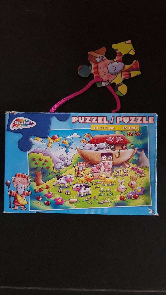 Puzzel Noah en de boot 45 stukken, Ophalen, 10 tot 50 stukjes, Gebruikt, 4 tot 6 jaar