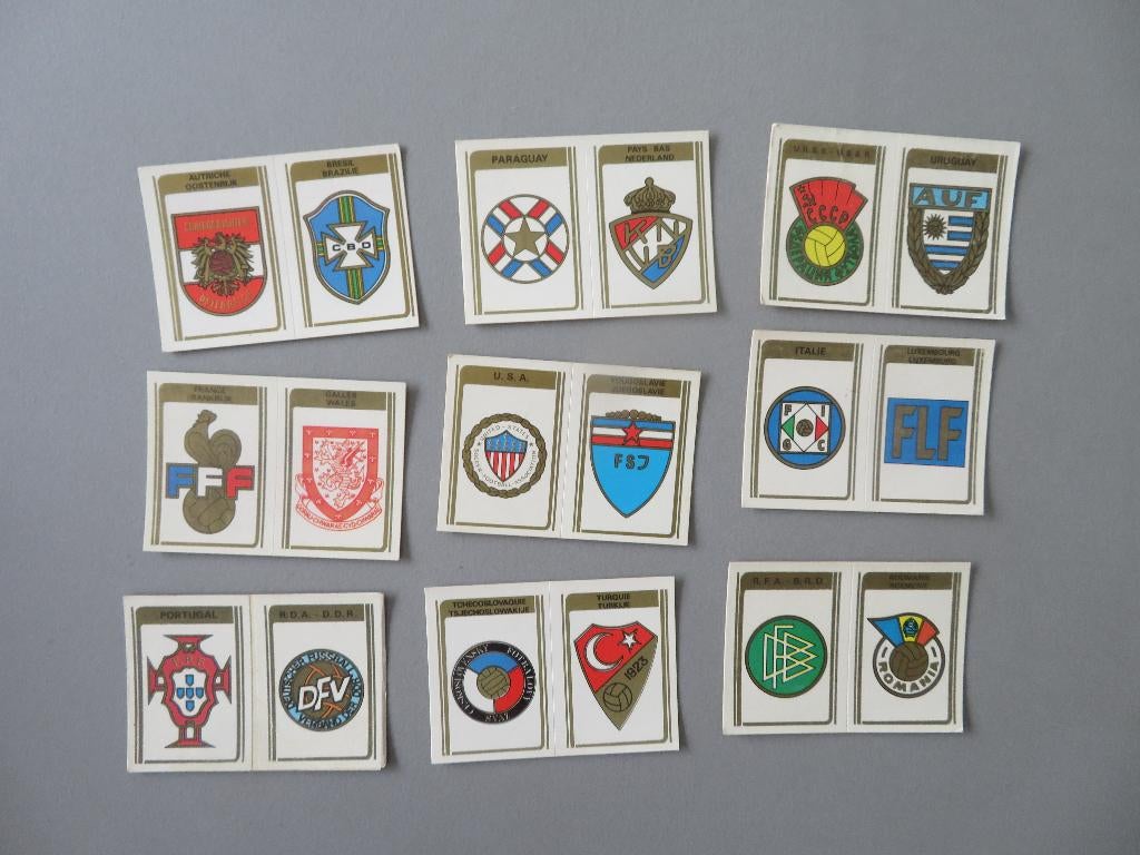 9 stickers vlaggen panini football 1973-74, Verzamelen, Ophalen of Verzenden, Zo goed als nieuw, Poster, Plaatje of Sticker