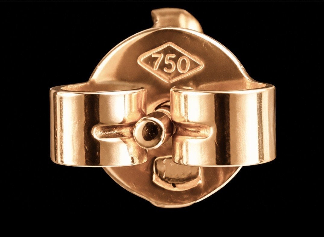 18K GOUDEN OORBELLEN GESTEMPELD MET TOPAAS, Hangers, Nieuw, Ophalen of Verzenden, Met edelsteen