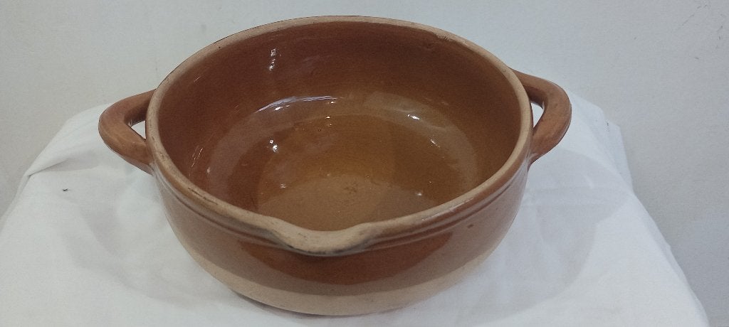 Plat Poêlon en Grès Ancien Digoin N8 avec Anses, Antiquités & Art, Antiquités | Céramique & Poterie, Enlèvement ou Envoi