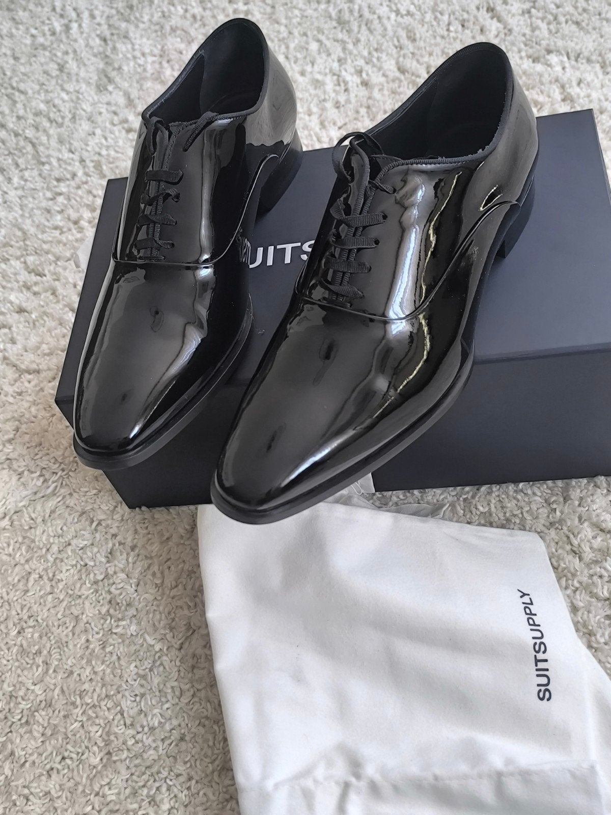 Suitsupply T43.5 Schoenen, Zwart, Nieuw, Ophalen of Verzenden, Veterschoenen