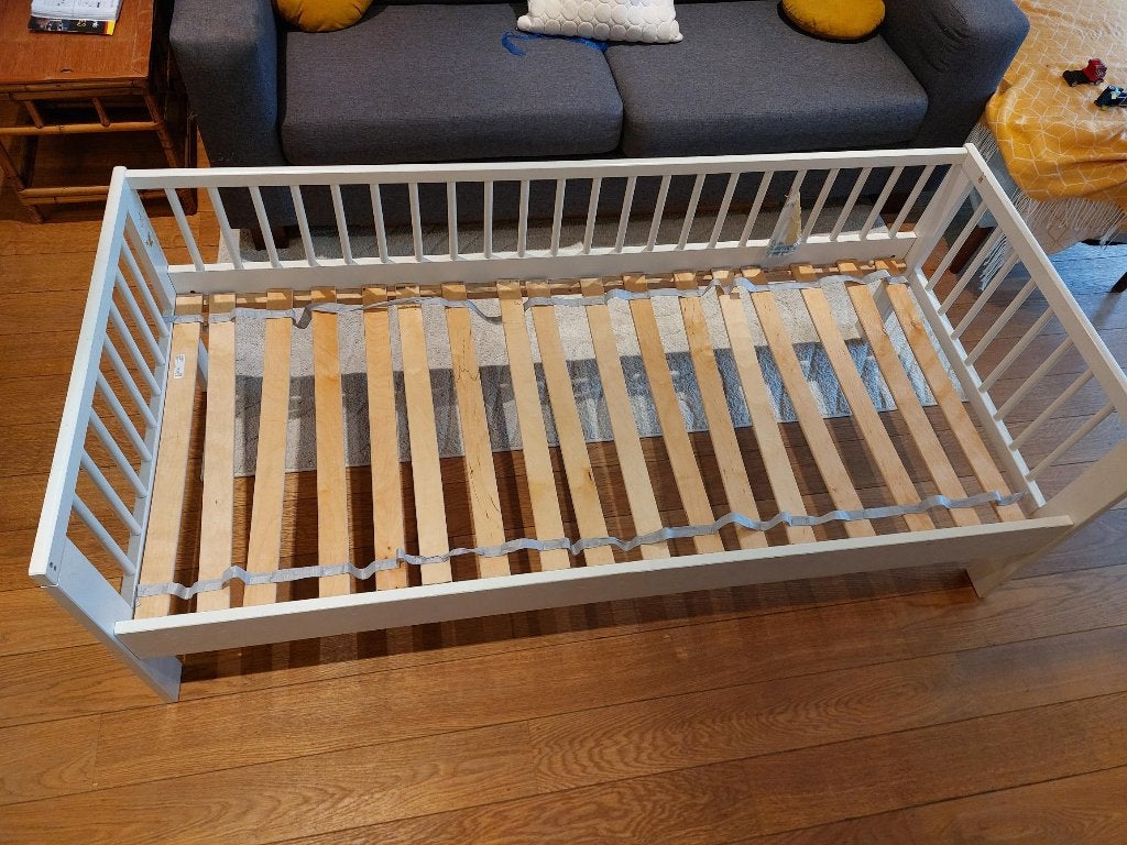 Kinderbed, Ophalen, Gebruikt, Eenpersoons, Wit