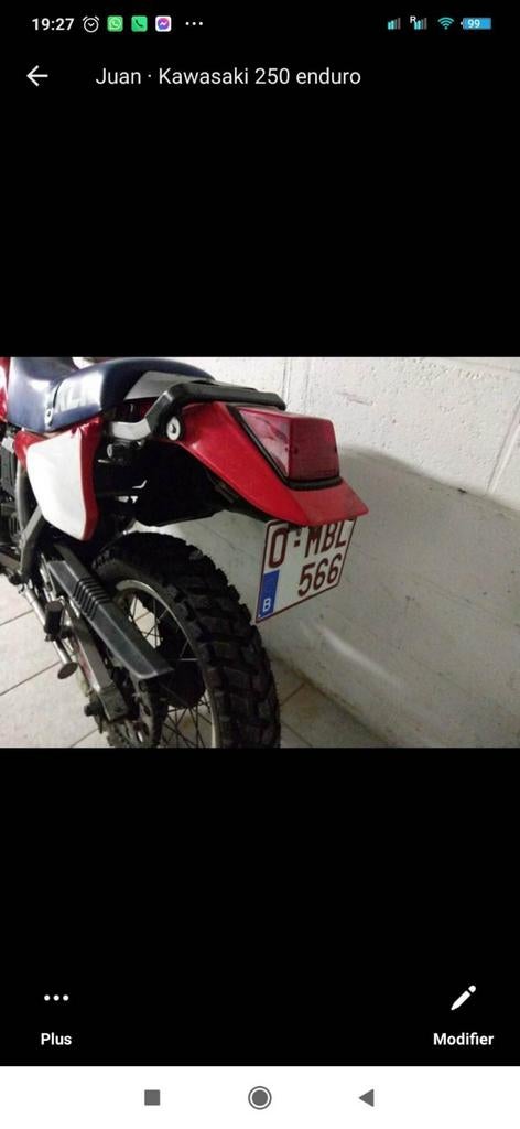 Kawasaki klr 250 cc 4 temps. Avec carte grise. 6400 km., Motos, Particulier