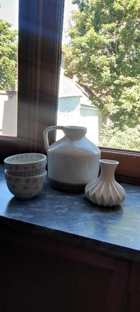 Lot Maison du Monde, vase blanc, gris, décoration, bols, Enlèvement