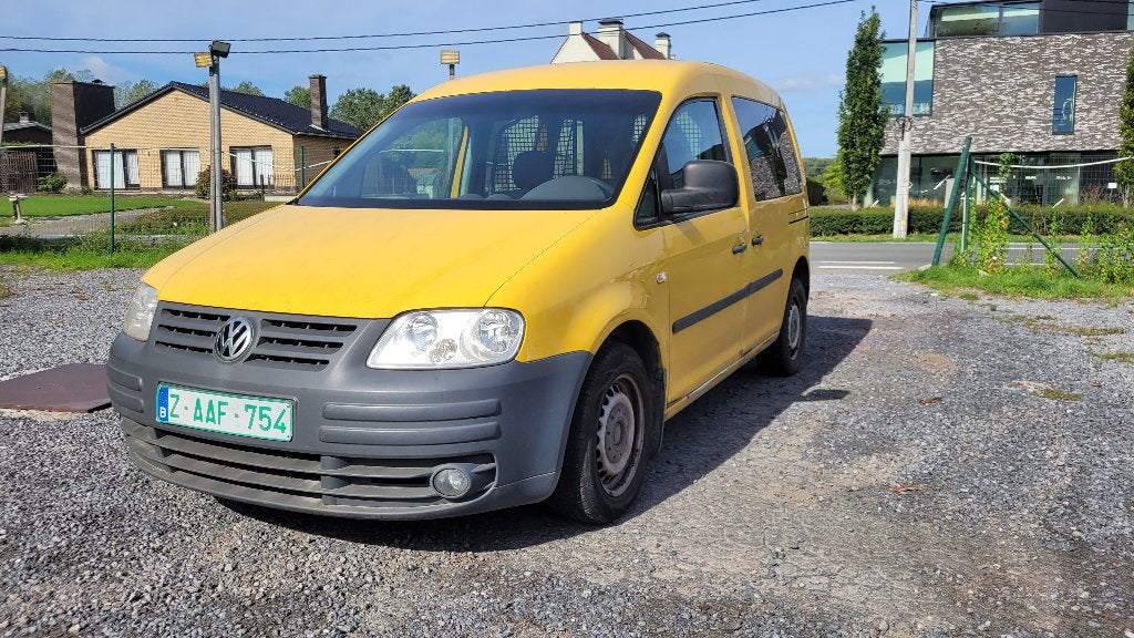 vw caddy 2.0tdi 103kw/140pk TREKHAAK PDC 2007, Auto's, Voorwielaandrijving, Stof, 4 cilinders, Geel