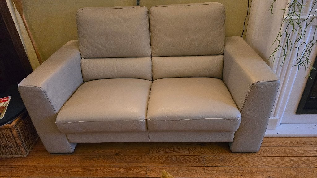 Lederen zitbank-set – 2- en 3-zit (ook afzonderlijk te koop), Ophalen, Overige maten, Rechte bank, 200 tot 250 cm