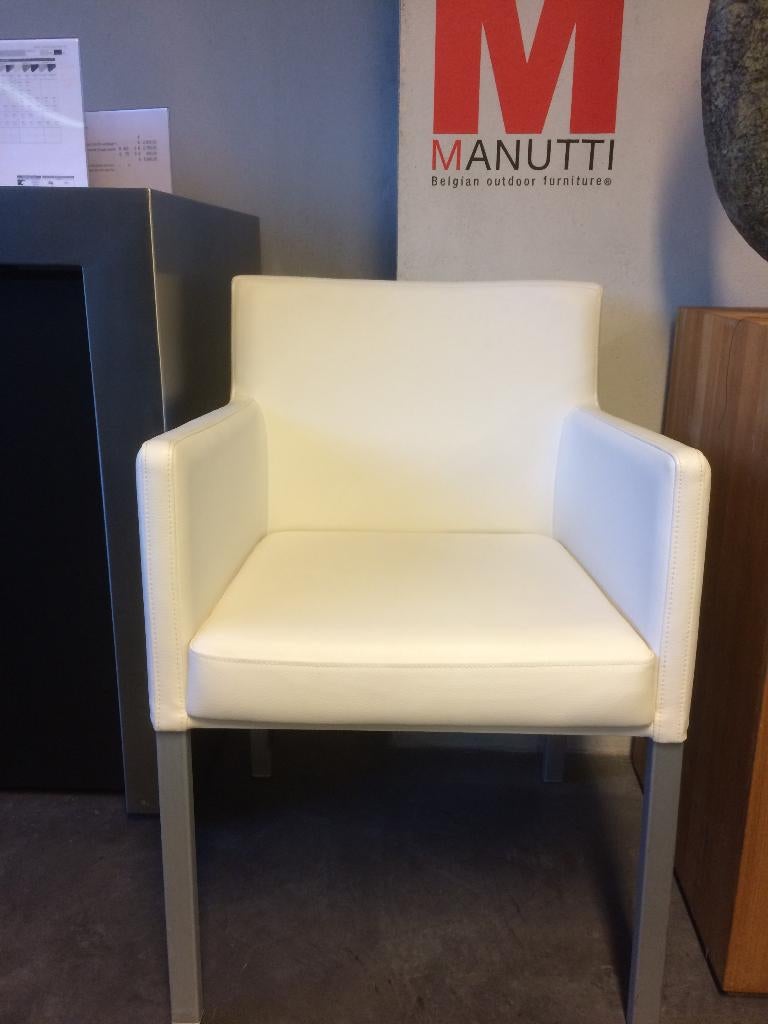 set van 4 tuin stoelen Manutti Zendo liner wit, Tuin en Terras, Ophalen of Verzenden, Nieuw, Aluminium