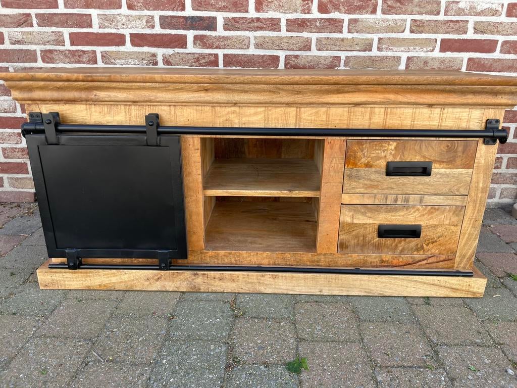 Tv kast in mangohout, Ophalen, Zo goed als nieuw