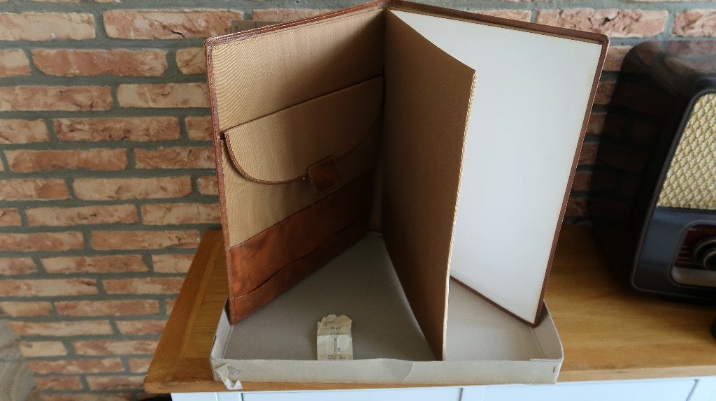 Vintage lederen documenten / tekenmap, Ophalen of Verzenden, Gebruikt, Papier, Schets- of Tekenboek