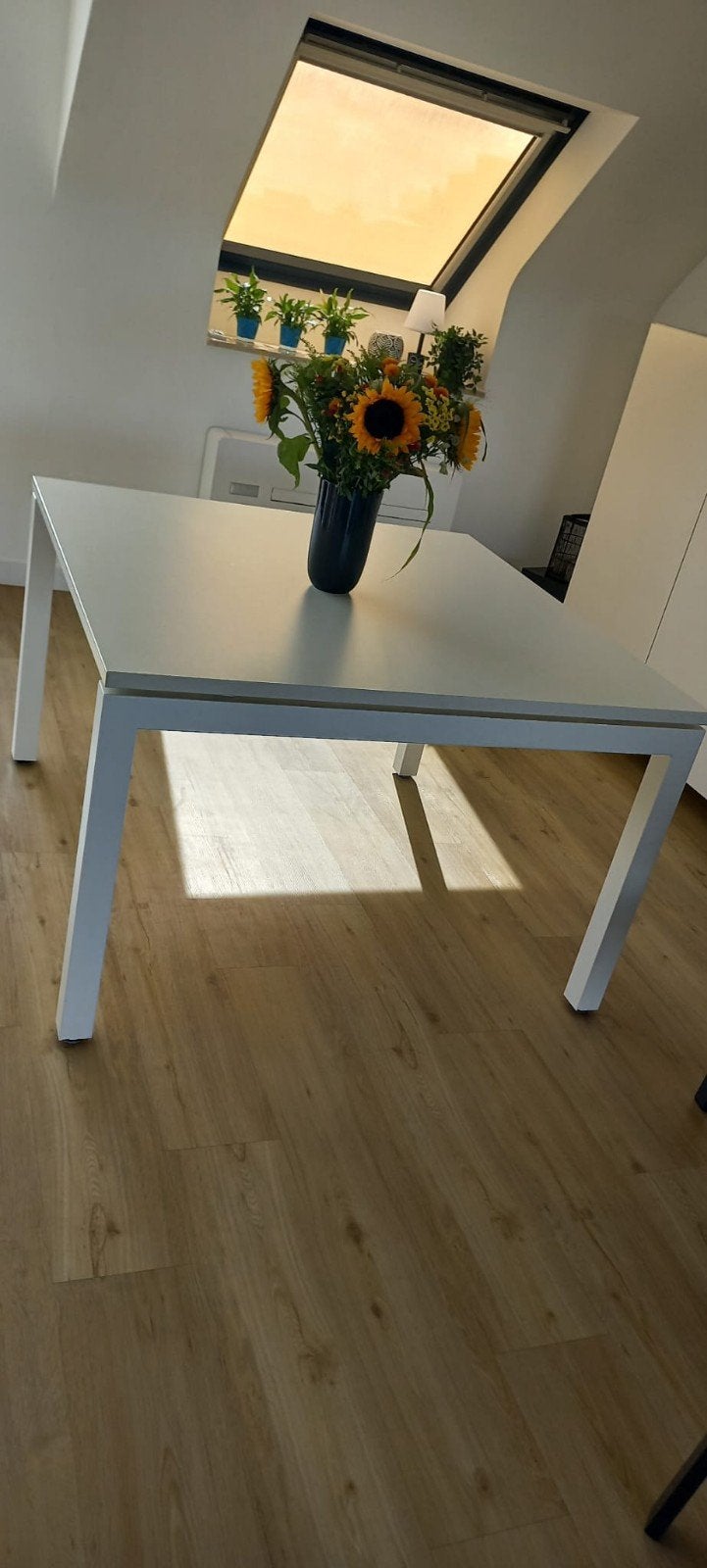 Vierkante Tafel wit, Ophalen, Gebruikt, Vierkant, Metaal