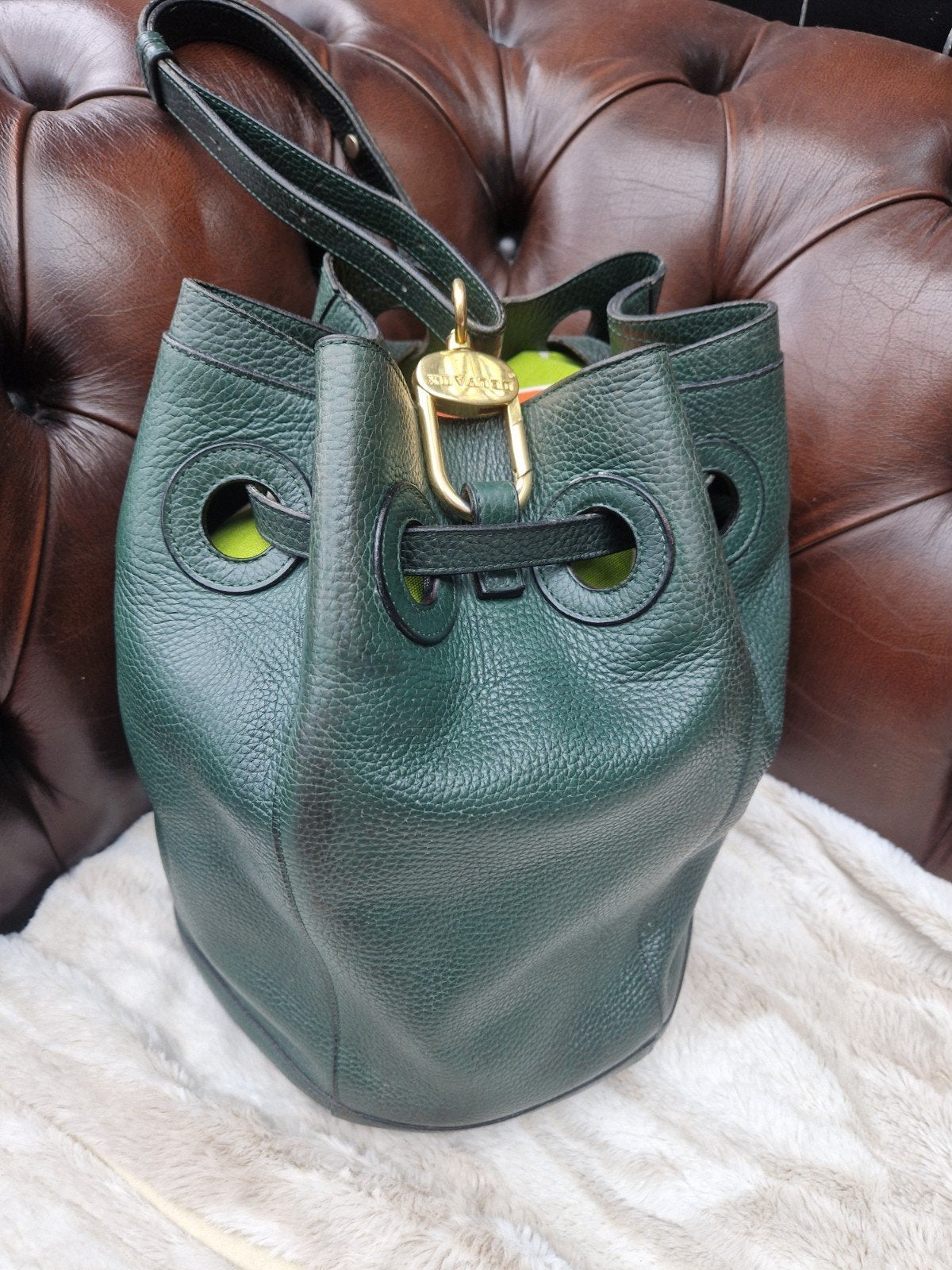 Heel mooie groene handtas van Delvaux, Ophalen of Verzenden, Handtas