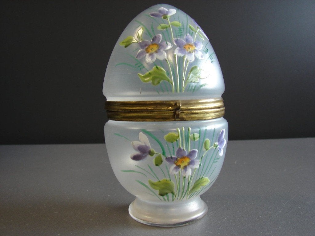 boîte à bijoux en verre en forme d'œuf Bohemia, Enlèvement ou Envoi