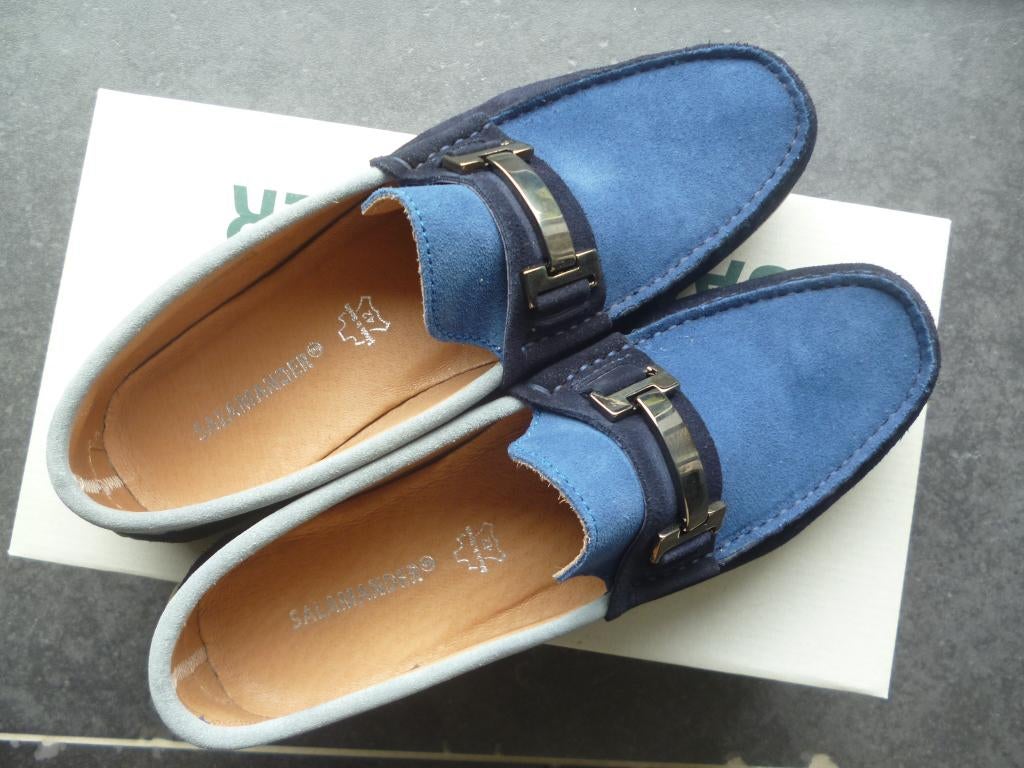 Blauwe heren schoenen / mocassins maat 42, Blauw, Nieuw, Ophalen of Verzenden, Espadrilles of Moccasins