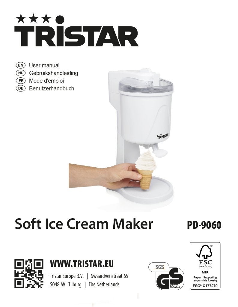 Tristar Soft Ice Cream Maker 1Ltr, Ophalen of Verzenden, Nieuw, Koelelement