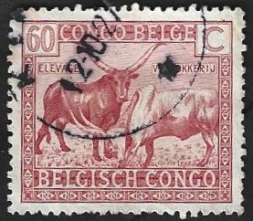 1 Postzegel Belgisch Congo 1925 Inheemse ambachten, Postzegels en Munten, Ophalen of Verzenden, Overige landen, Gestempeld