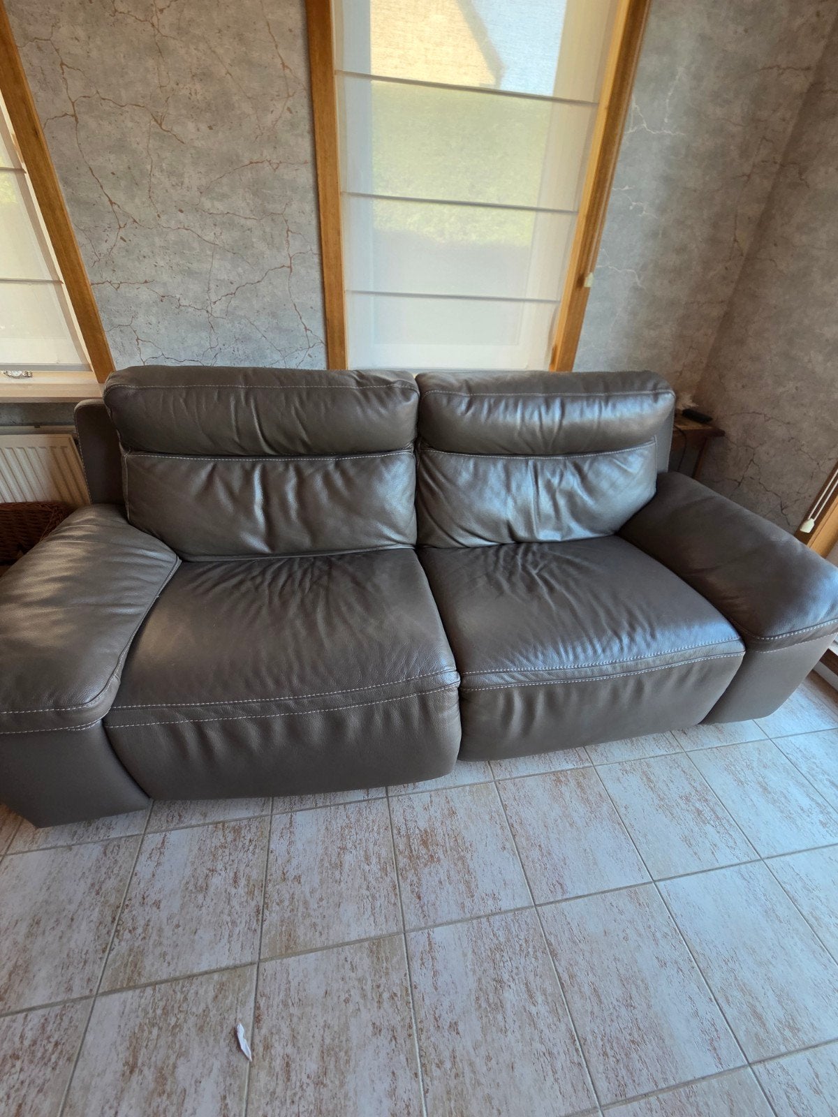 relax zetel + 1 kleine zezel in het leder, Huis en Inrichting, Ophalen, Eenpersoons