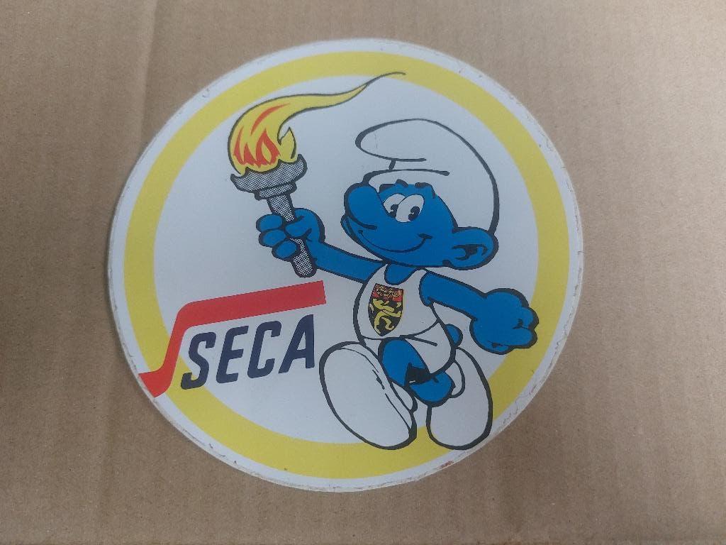 Sticker met smurfen van Seca, Ophalen of Verzenden, Zo goed als nieuw