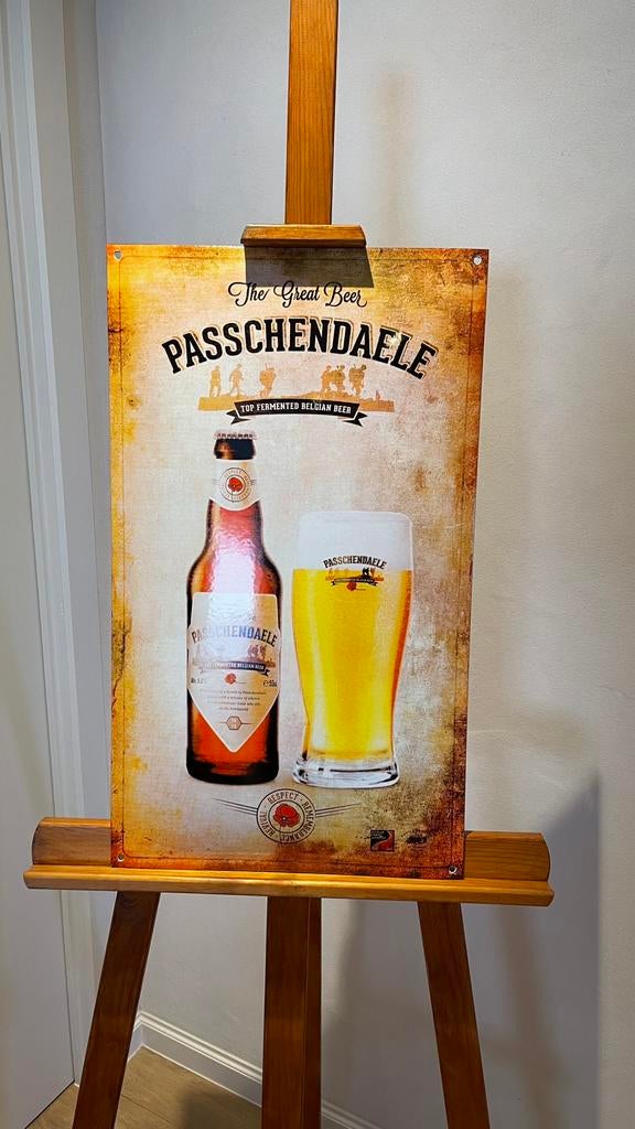 Emaille bord Passchendaele., Ophalen of Verzenden, Zo goed als nieuw, Reclamebord