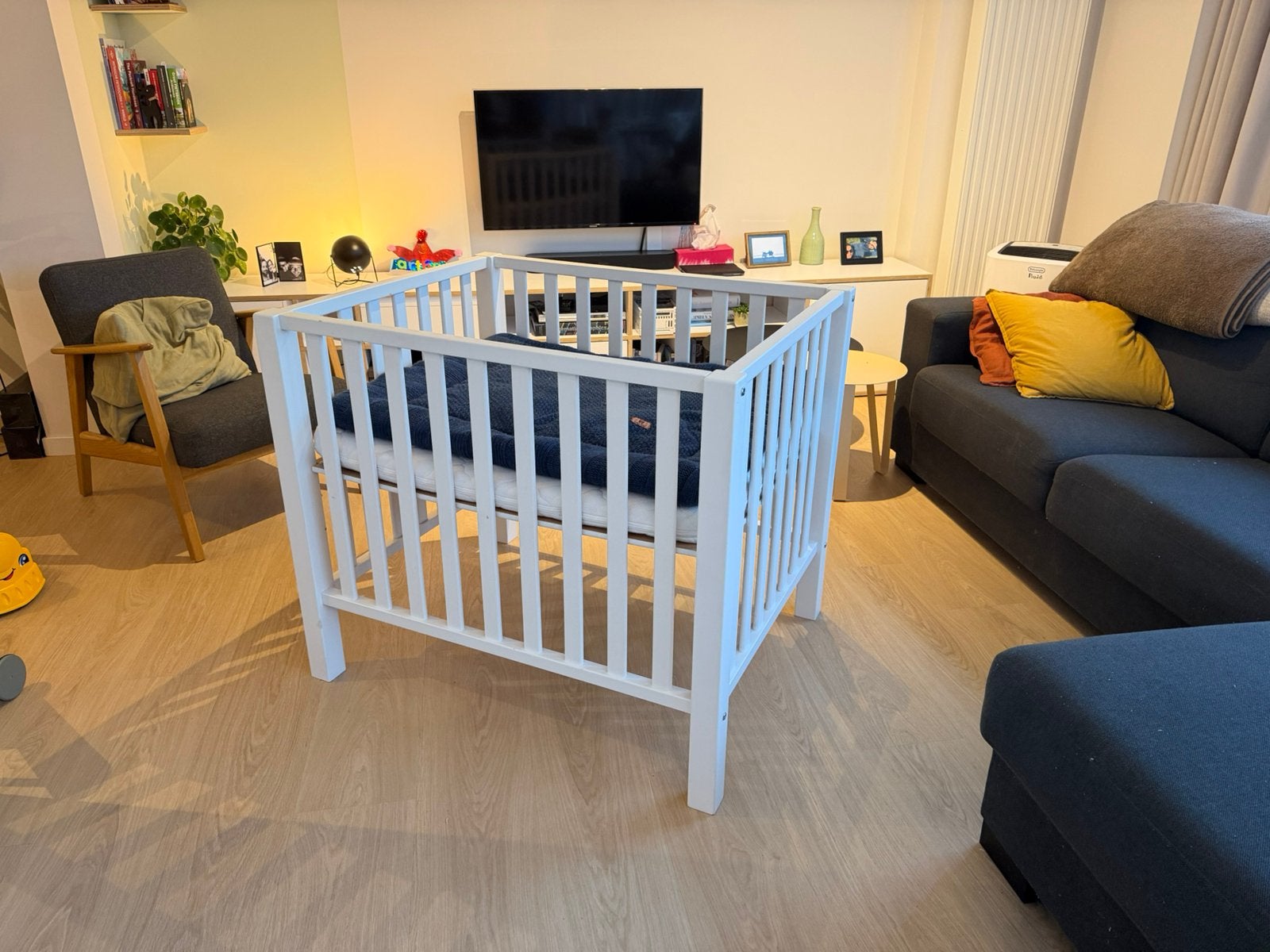 Quax babypark (incl. matras en mat), Ophalen, Gebruikt, Rechthoekig, In hoogte verstelbaar