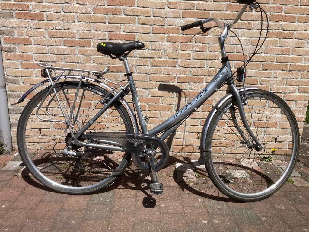 Dames fiets Krigori lage opstap, Fietsen en Brommers, Ophalen, Gebruikt, Velgrem, Versnellingen