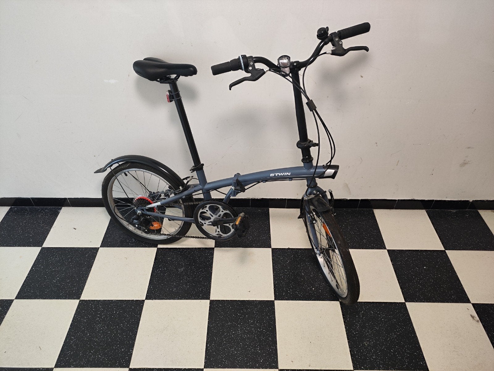 Vélo pliable B'Twin bleu, Enlèvement, Utilisé, Frein à disque, Autres marques