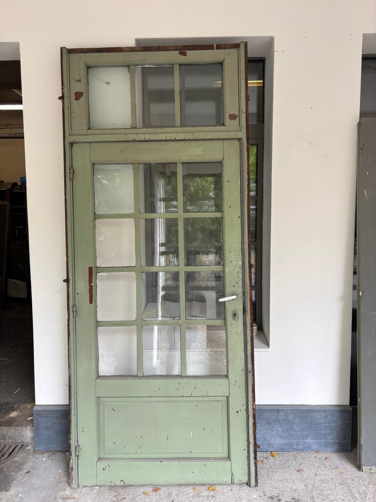 Porte ancienne, années 1930, bois, verre, acier, Porte extérieure, Verre, Porte pliante, Enlèvement