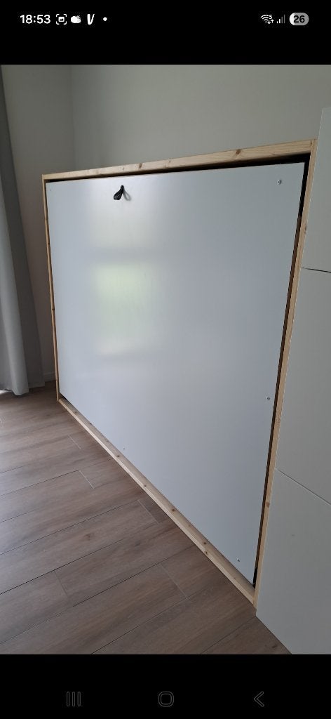 Opklapbed, Maison & Meubles, Chambre à coucher | Lits, Utilisé, Queen size, 140 cm, 200 cm, Bois, Blanc, Enlèvement