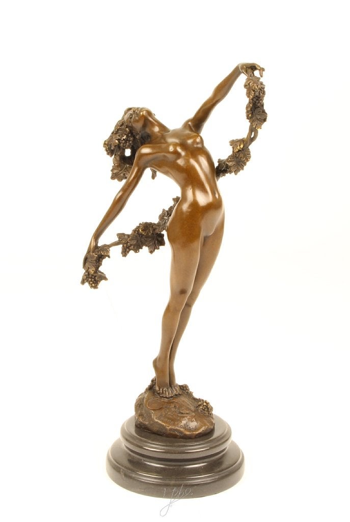 Klassieke Franse bronzen sculptuur “The Vine”, Antiek en Kunst, Overige onderwerpen, Art nouveau, Ophalen of Verzenden, Brons