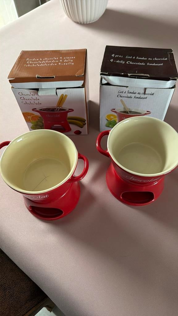 Gratis 2 sets chocoladefondue, Huis en Inrichting, Ophalen, Gebruikt, Overige typen