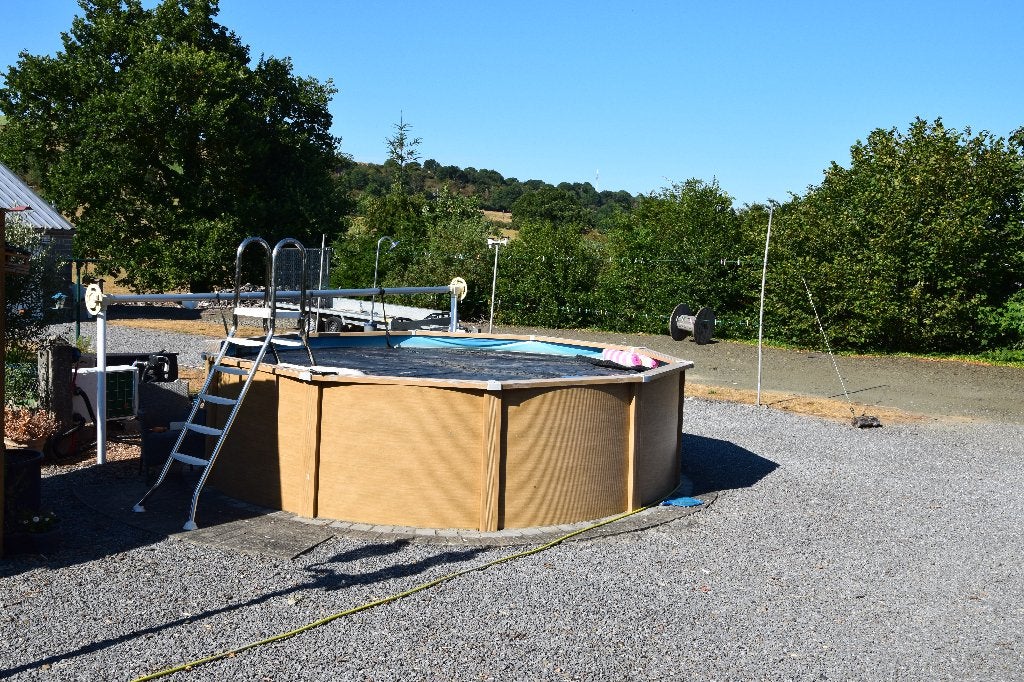 Piscine hors sol 450x122 - En ordre avec pompe à chaleur, Tuin en Terras, Zwembaden, Gebruikt, Opzetzwembad, 120 cm of meer, 400 cm of meer