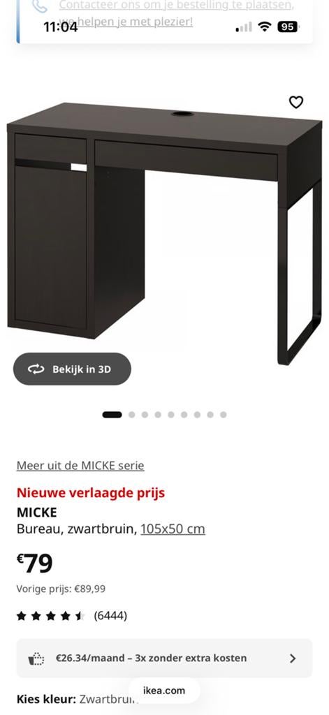 Bureau te koop, Ophalen, Zwart, Hout, Zo goed als nieuw
