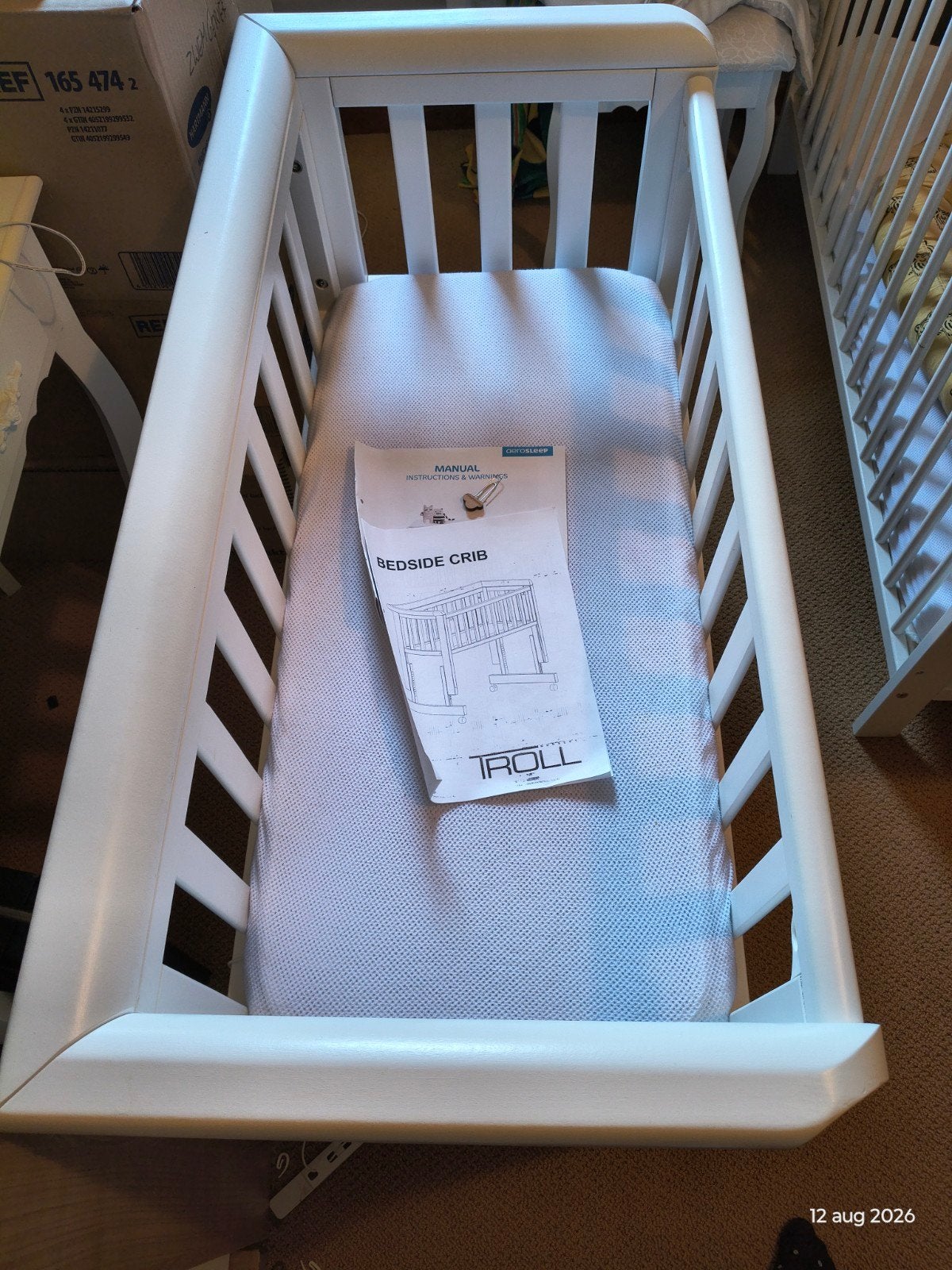 co-sleeper Troll + aerosleep matras, Kinderen en Baby's, Ophalen, Zo goed als nieuw, Wieg