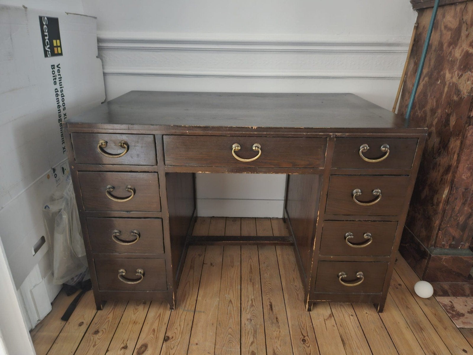 Meuble de bureau en bois, 115 cm, Enlèvement, Utilisé, Avec tiroirs