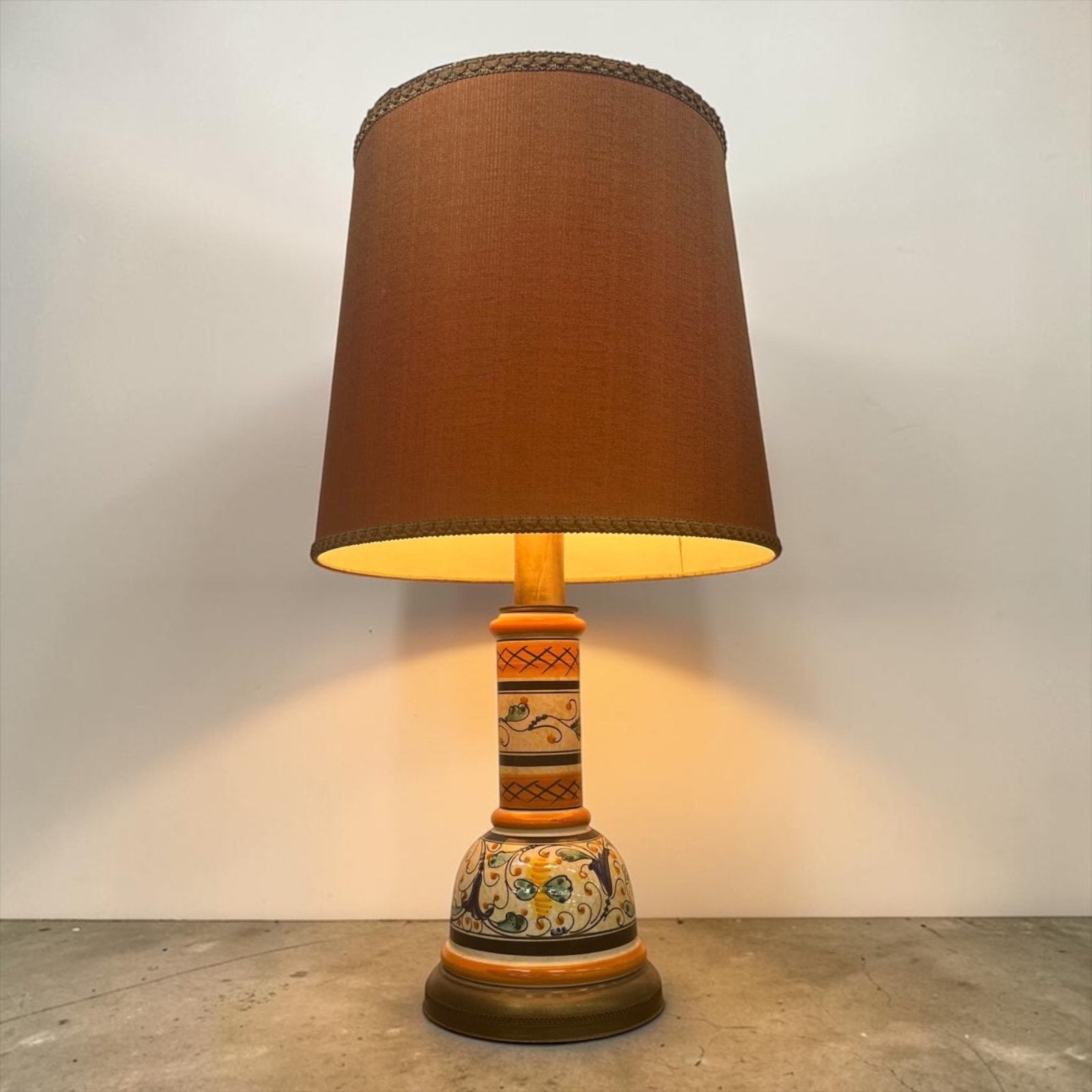Lampe de table portugaise orange vintage, Enlèvement