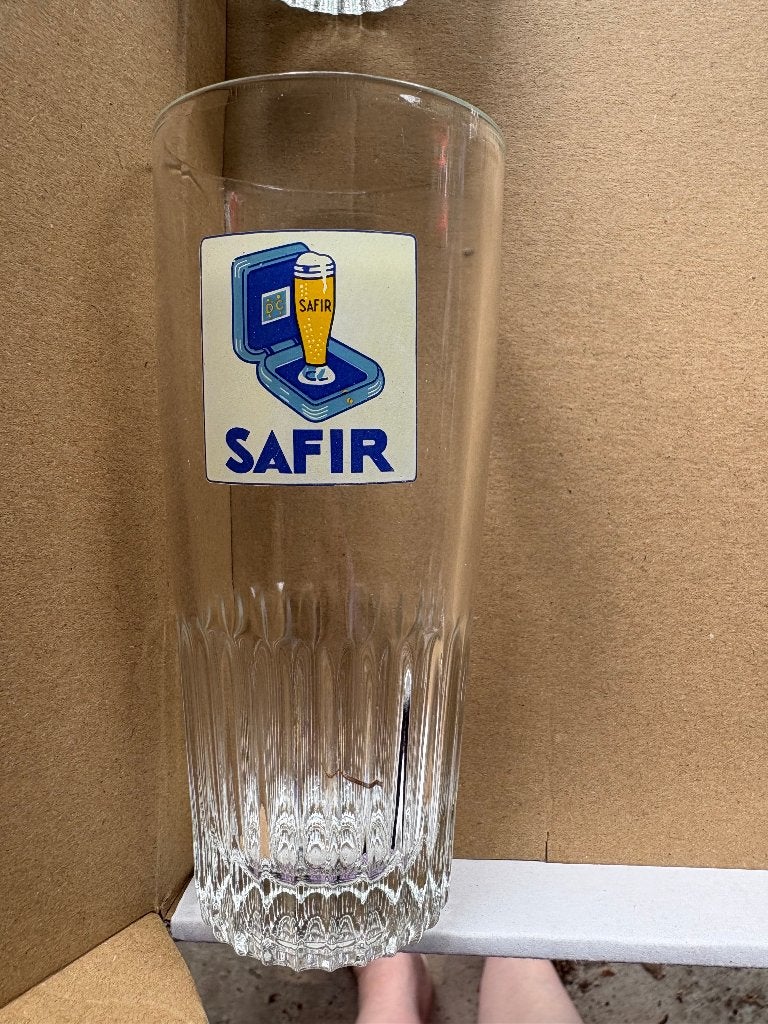 Safir - côtelé, Collections, Marques de bière, Utilisé, Verre ou Verres, Autres marques, Enlèvement ou Envoi