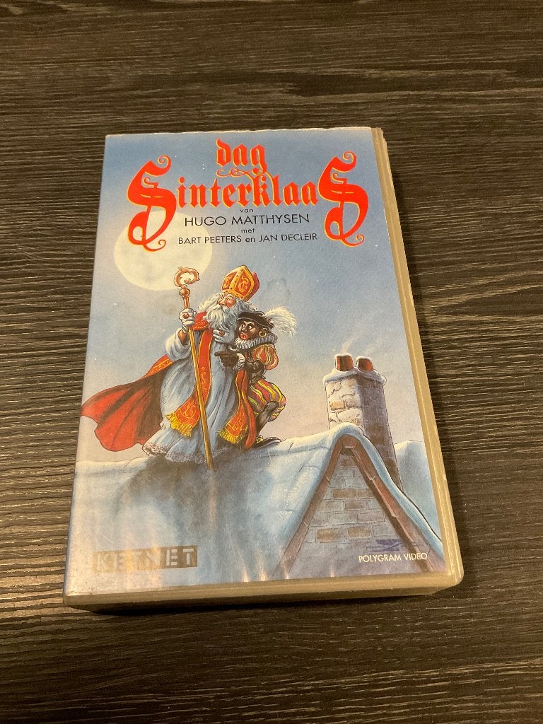 VHS Dag Sinterklaas Bart Peeters Hugo Matthysen, Cd's en Dvd's, Gebruikt, Kinderprogramma of -film, VHS, Ophalen of Verzenden