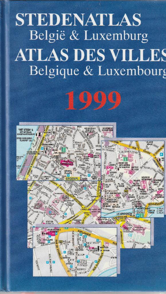 Stedenatlas België en Luxemburg 1999, Ophalen of Verzenden, Zo goed als nieuw, België, Overige atlassen