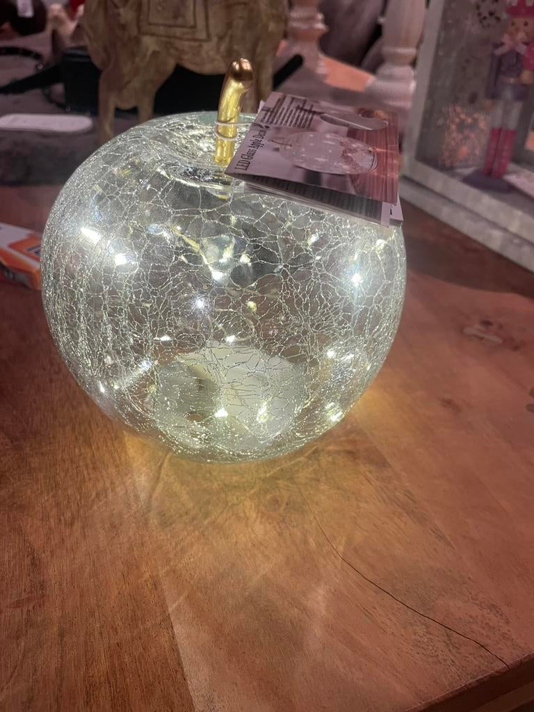 Glazen appel met verlichting, Huis en Inrichting, Ophalen, Nieuw