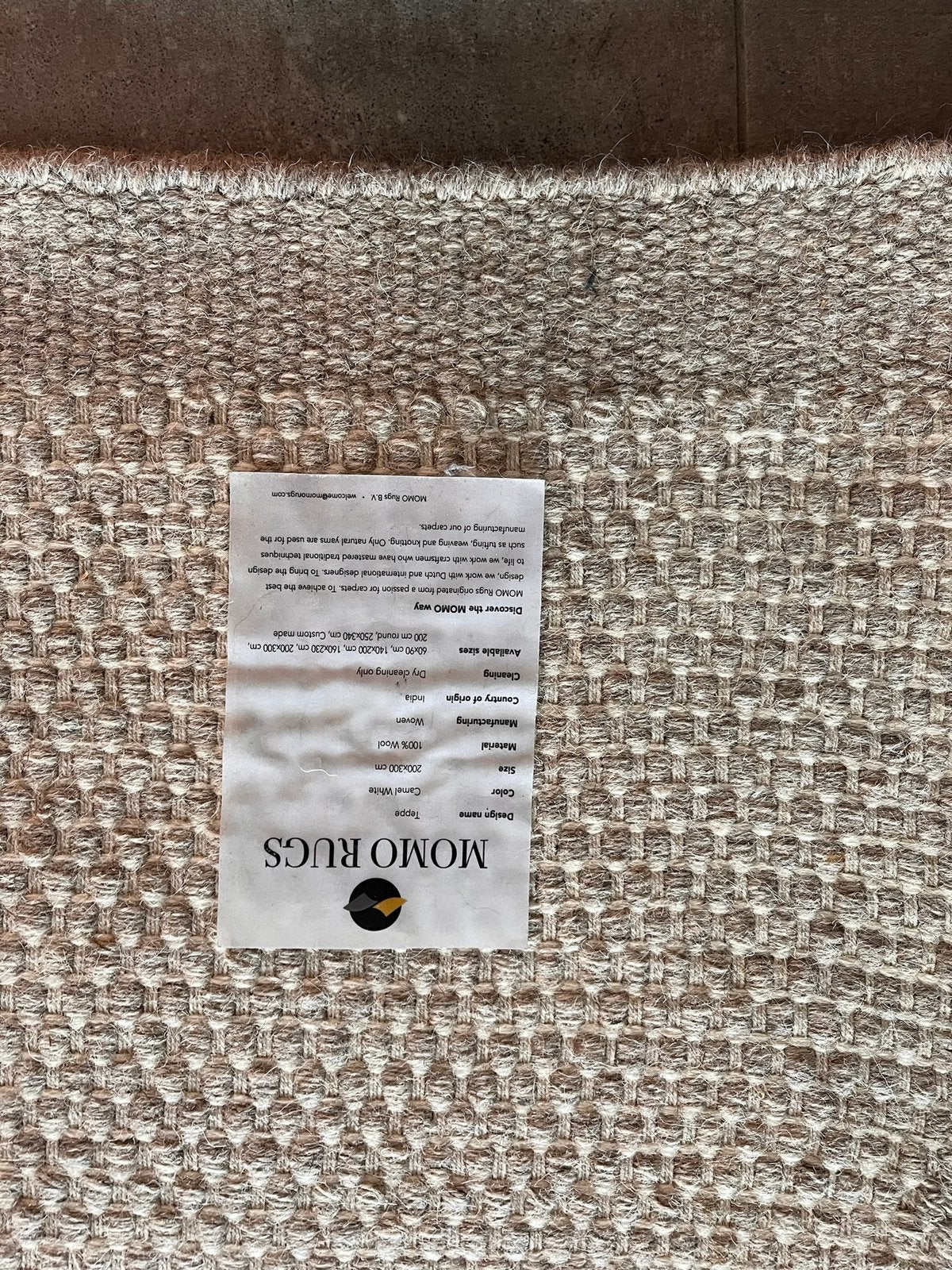 Wollen vloerkleed 2x3m als nieuw, Huis en Inrichting, Stoffering | Tapijten en Vloerkleden, Ophalen, Beige, 200 cm of meer, Zo goed als nieuw