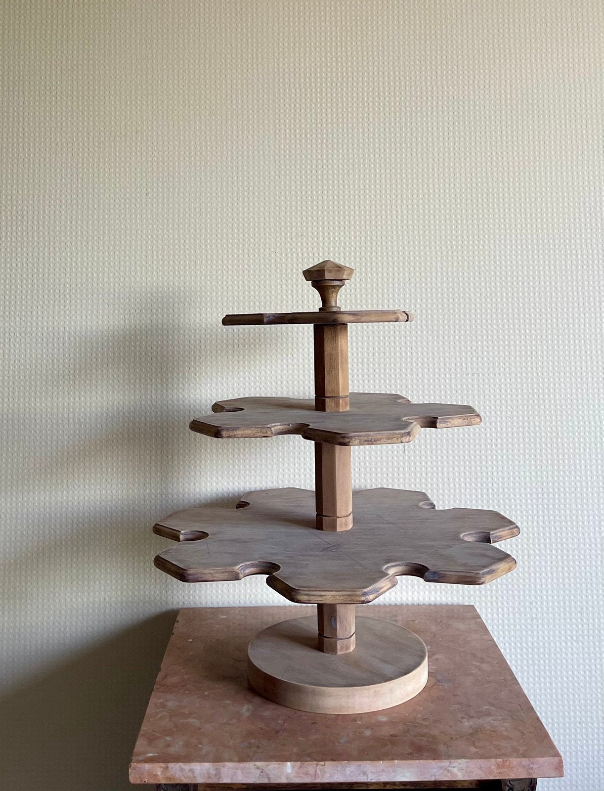 Houten etagere met 3 lagen, Antiek en Kunst, Ophalen of Verzenden