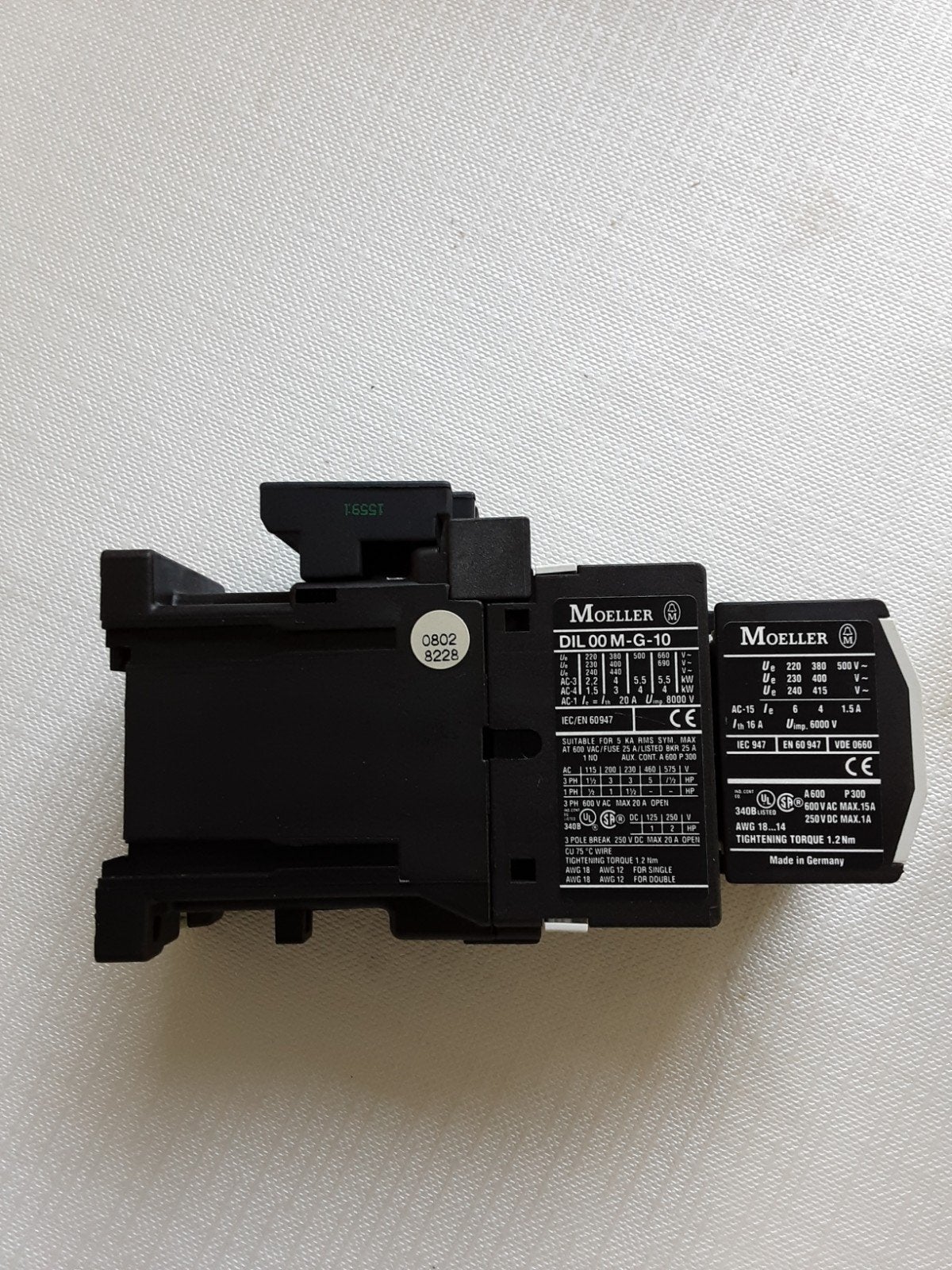 Moeller DIL 00 M-G-10 Contactor met 22 DIL extra contact, Enlèvement, Comme neuf
