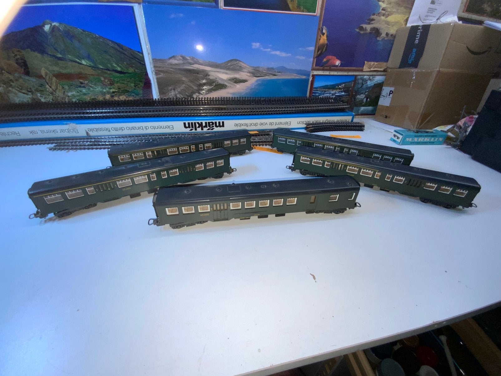 LOT DE 5 VOITURESVOYAGEURS SNCB TYPE M2 LIMA 4+ 1 fourgon, Enlèvement ou Envoi, Wagon, Comme neuf, Courant continu