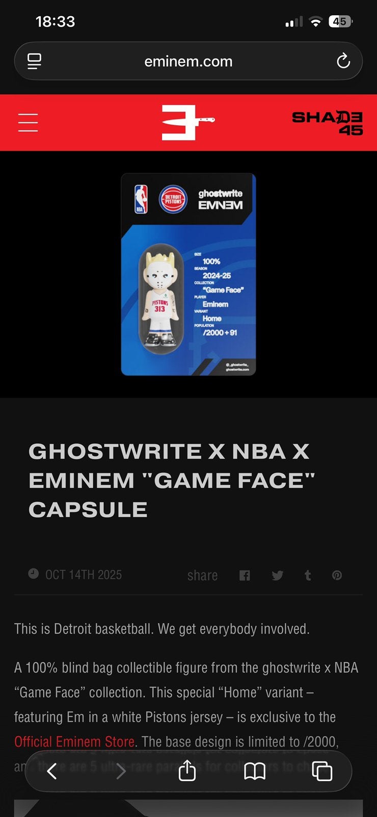 Ghostwrite X Eminem, Enlèvement ou Envoi
