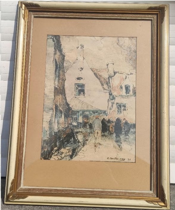 lithographie signe camille barthelemy, Antiquités & Art, Enlèvement ou Envoi, Lithographie