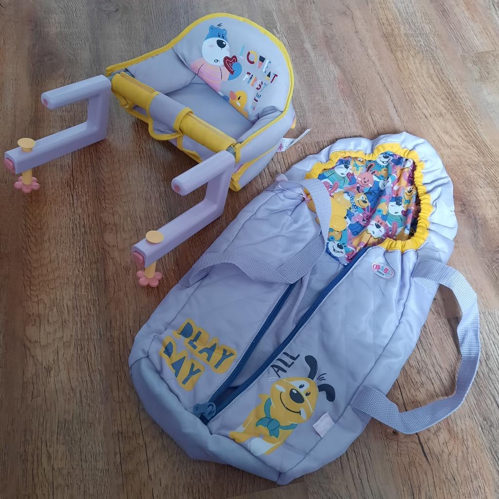 Siège de table et sac de couchage Baby Born - Dès 3 ans, Enlèvement, Comme neuf, Autres types